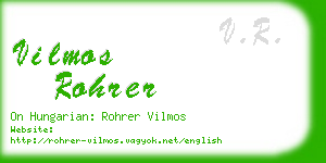 vilmos rohrer business card